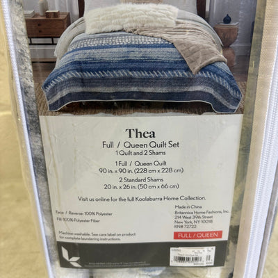 Koolaburra by UGG Thea 3pc Quilt Set Quilt & 2 Shams, Full/Queen - Blue Abstract