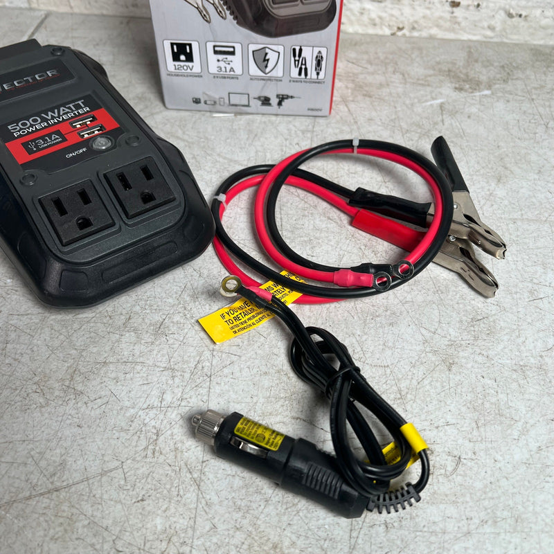 VECTOR 500W Power Inverter, Dual Power Inverter, Two USB Charging Ports