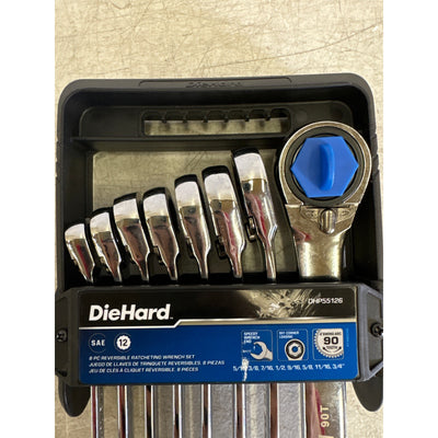 DieHard 8-Piece Reversible Ratcheting Wrench Set, SAE, Hand Tools - DHP55126