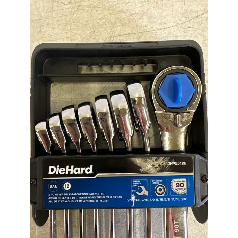 DieHard 8-Piece Reversible Ratcheting Wrench Set, SAE, 12, Hand Tools - DHP55126