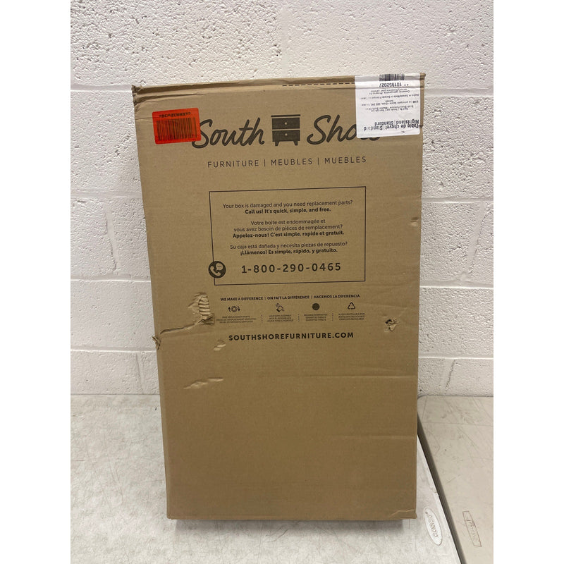 South Shore Versa 2-Drawer Nightstand - End Table with Storage, Weathered Oak