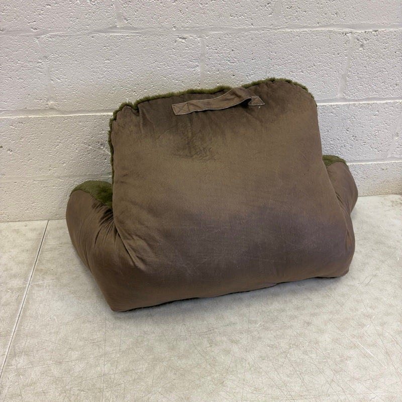 UGG Plush Backrest Pillow, 36"W x 20"H Reading Pillow Soft - Green Fuzzy Design