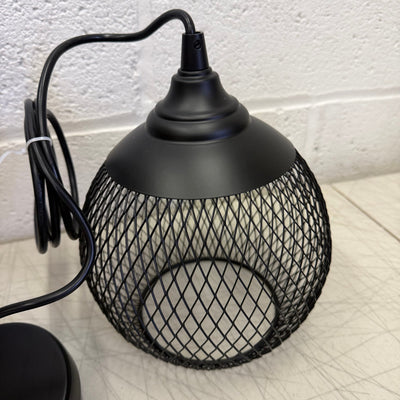 Hanging Cage Chandelier Ceiling Light Hollow Wrought Iron, Black, 6.5" W x 10" H