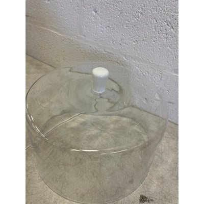 Barski Cake Dome Euorpean Quality Glass Large w Opal White Knob 11.5" Diameter