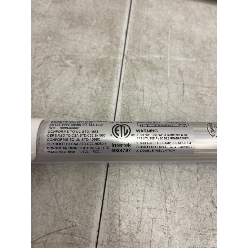 4-PACK JESLED Dual Row T8 LED Tube Light 4FT 24W Clear 3200Lm Double Ended Power