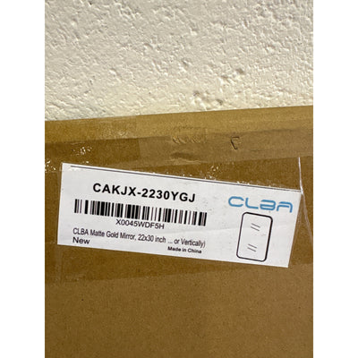 CLBA Matte Gold Mirror 22x30" Rounded Rectangle Aluminum Alloy Framed Vanity