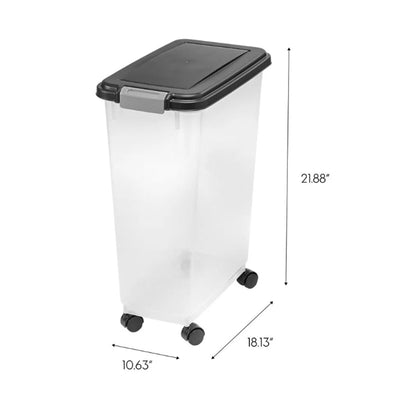 IRIS Airtight Pet Food Storage Containers 47 Qt - 37.5 lbs with Lid & Wheels