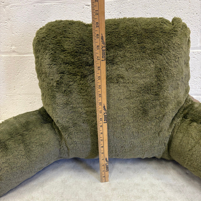 UGG Plush Backrest Pillow, 36"W x 20"H Reading Pillow Soft - Green Fuzzy Design