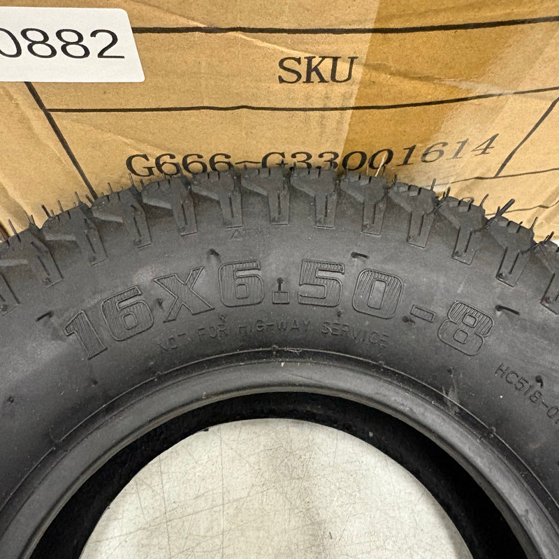 2-PACK Million Parts 16x6.50-8 Turf Tires 4 Ply for Garden Tractor Lawn Mower