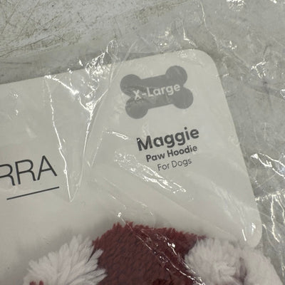 Koolaburra by UGG Pet Maggie Paw Hoodie Dog Jacket w Hood 20-21" Collar, Red XL