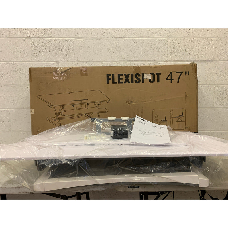 FlexiSpot Standing Desk 47" Computer Riser Keyboard Tray Workstation WHITE M3W