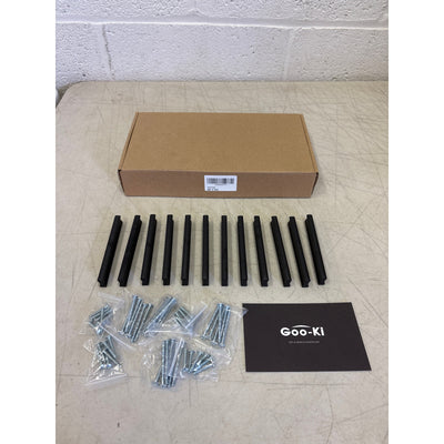 Goo-Ki 12-Pack 3-3/4" Hole Center Cabinet Pulls Black, Drawer Hardware Cabinets