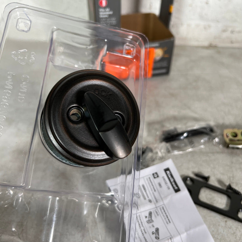 Kwikset Single Cylinder Deadbolt w SmartKey Signature Series 980 Venetian Bronze