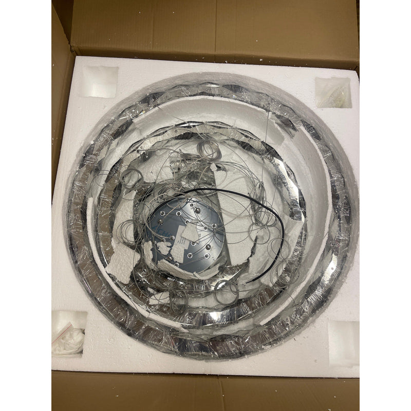 3-Ring Crystal Chandelier, K9 Crystal Chandelier Modern 100" Hanging Light