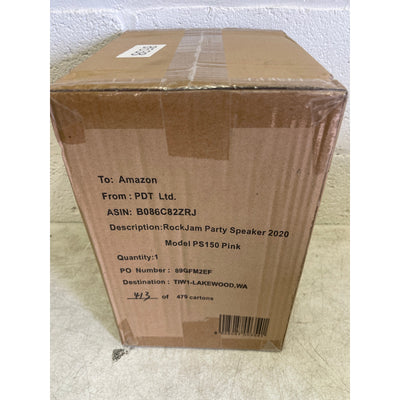 RockJam Bluetooth karaoke party machine speaker 2 microphones LED 10-watt PINK