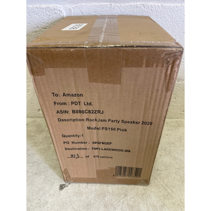 RockJam Bluetooth karaoke party machine speaker 2 microphones LED 10-watt PINK