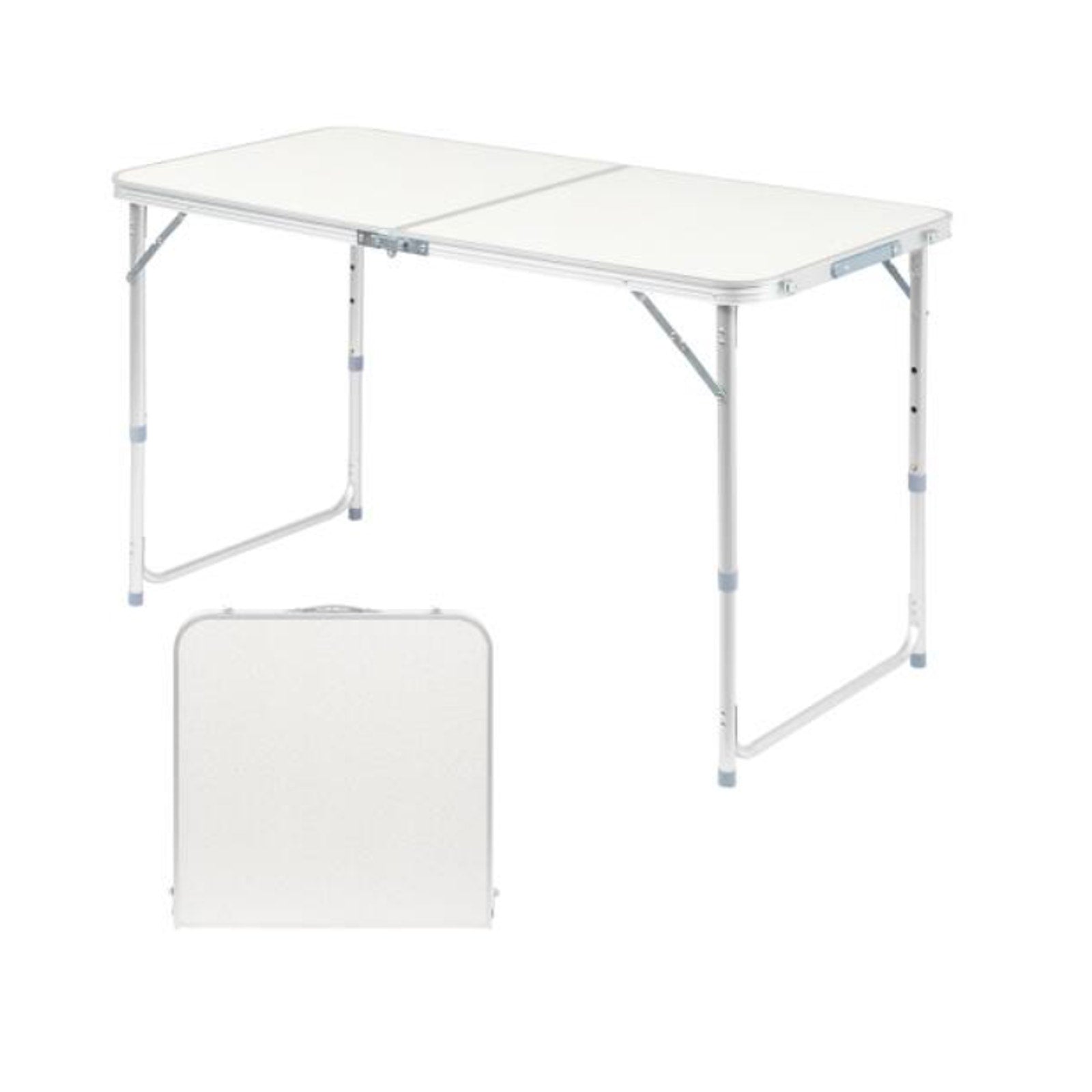 4-FT Folding Camping Table, Adjustable Height Aluminum Table for Event ...