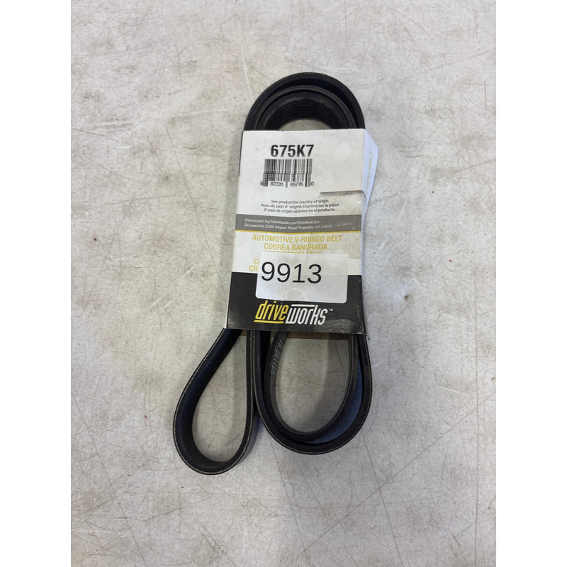 Driveworks V-Ribbed Belt, Meets OEM Requirements, Transmission Belt - 675K7