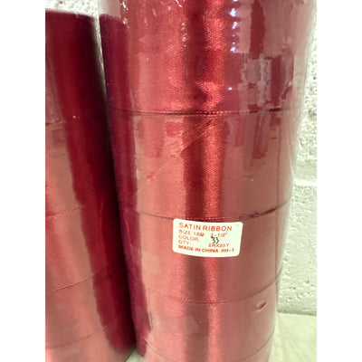 Pack-of-10 Rolls Red Satin Ribbon 1-1/2 Inches x 25 Yards Each Roll. Polyester