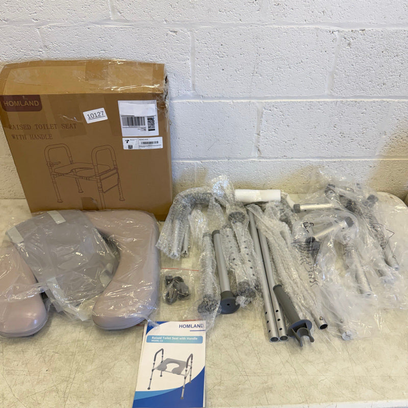 HOMLAND Adjustable Raised Toilet Seat with Handles, Seat Riser, 400lbs