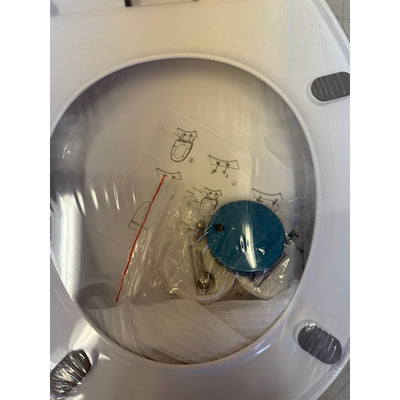 Dayao Premium Round Toilet Seat with Cover, Slow Quiet Close, Bathroom - White