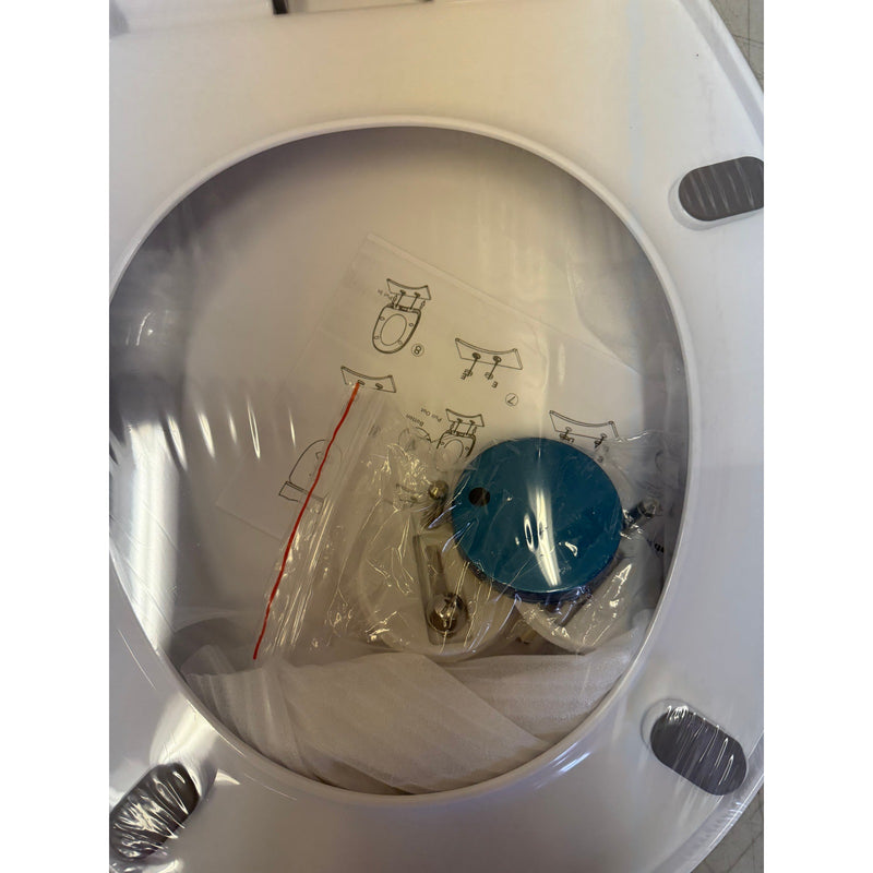 Dayao Premium Round Toilet Seat with Cover, Slow Quiet Close, Bathroom - White