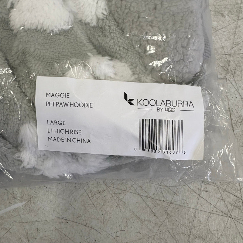 Koolaburra by UGG Pet Maggie Paw Hoodie Dog Jacket- 17-18" Collar, Gray - Large