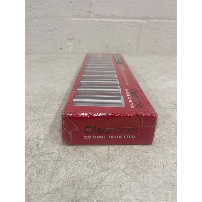 Olsa Tools SAE Socket Set 13pc, 3/8-Inch Drive, 6-Point Deep Socket Set 1/4"-1"