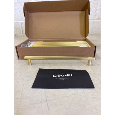 Goo-Ki 6-Pack 7-1/2" Hole Center Cabinet Pulls Light Brushed Brass, Hardware