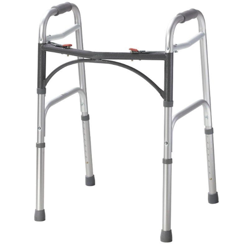 Drive Medical Deluxe 2-Button Folding Walker, Silver, 10200-1 Lightweight