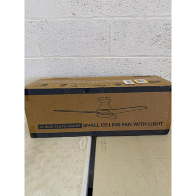 Amico Ceiling Fan (52 inch) with Light & Remote Control, Noiseless 3-Blade Black