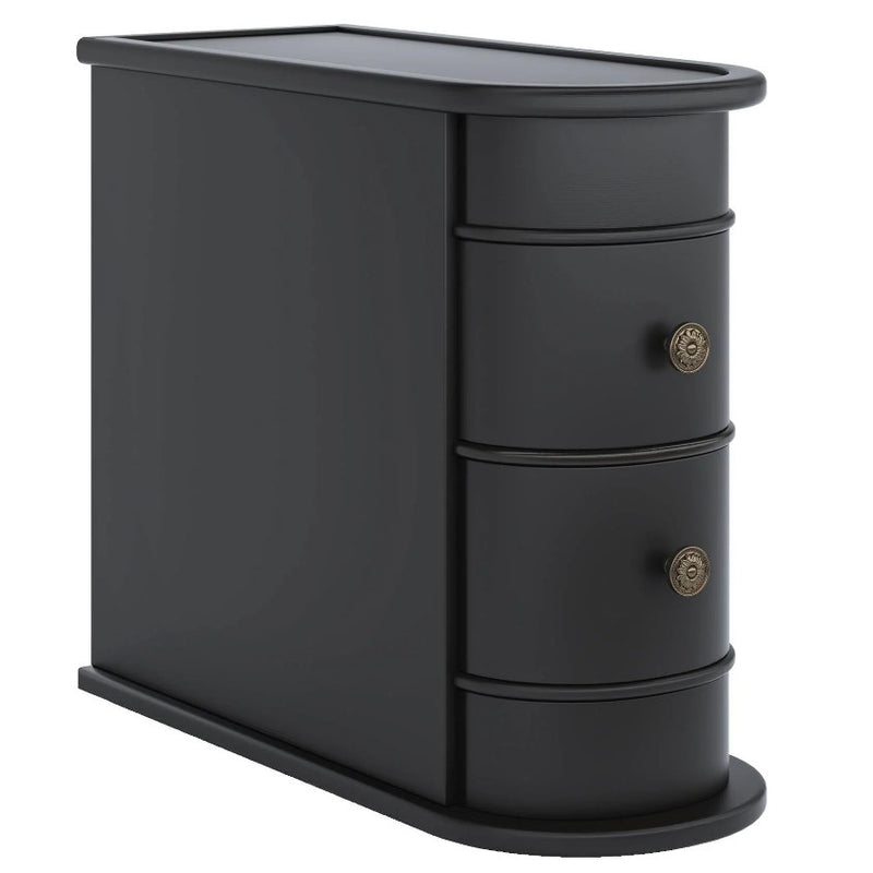 Tribesigns Wood End Table, Narrow Side Table Nightstand with 2 Drawers Black