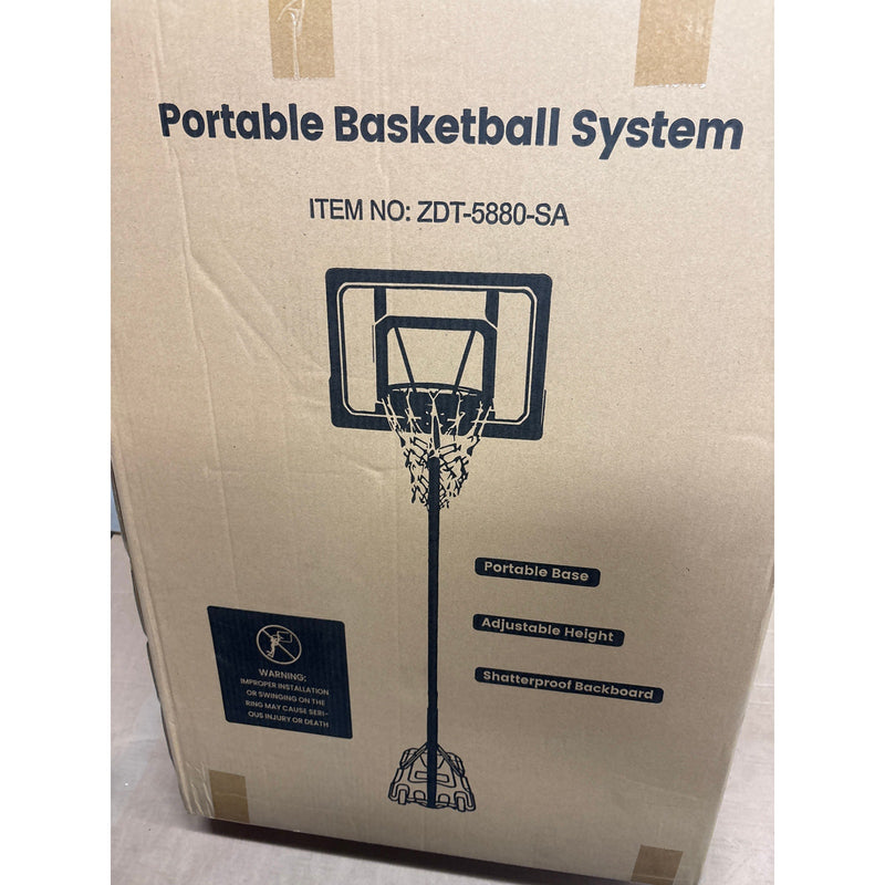 Basketball Hoop 7.2-9.2ft Adjustable, 32" Backboard, Black for Kids Youth Adults