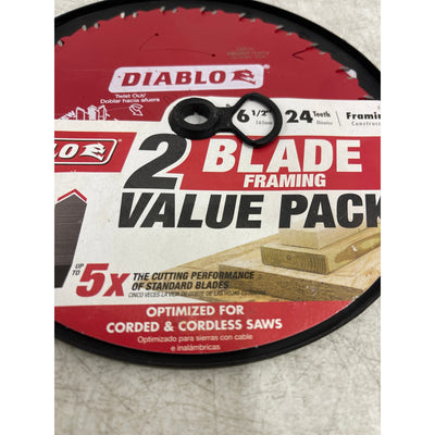20-Pack DIABLO 6-1/2in. x 24-Teeth Framing Circular Saw Blade for Wood NEW