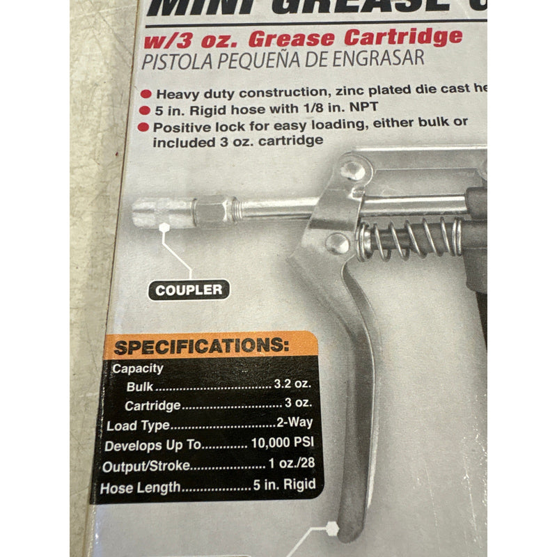 Performance Tool Mini Pistol Grip Grease Guns, 1/8" NPT Automotive Tools W54205