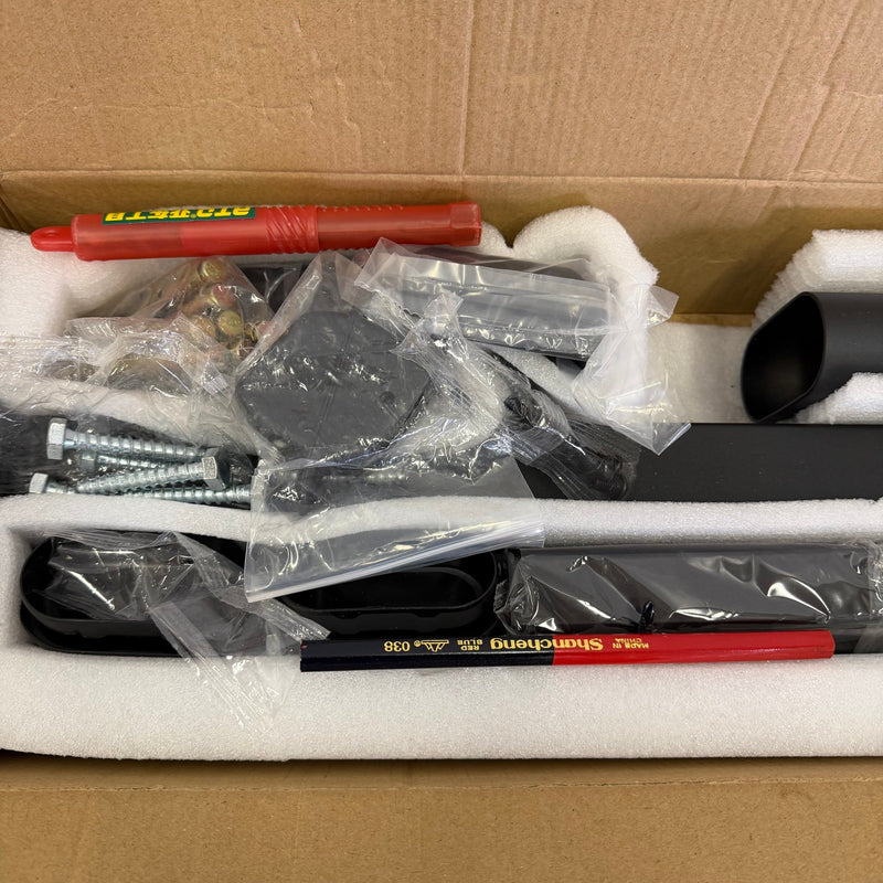 ZeroPone Upgrade 2-Steps Outdoor Handrail with Screw Kit, Zinc Steel  - Black