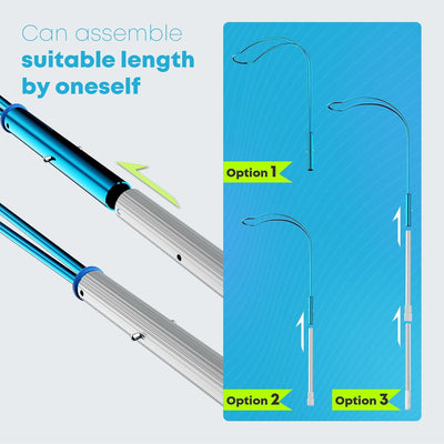 Swimming Pool Safety Hook with Aluminum Pole, Life Saving Rescue Equipment