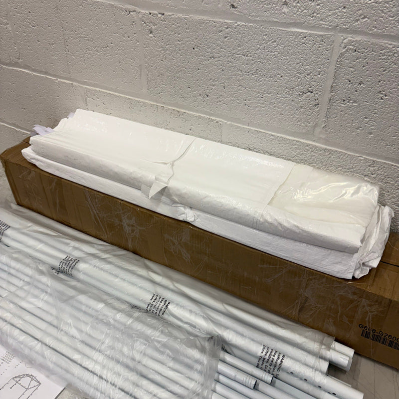 UNKNOWN SIZE Outdoor White Waterproof Gazebo Canopy Tent - 3 Sides w Windows