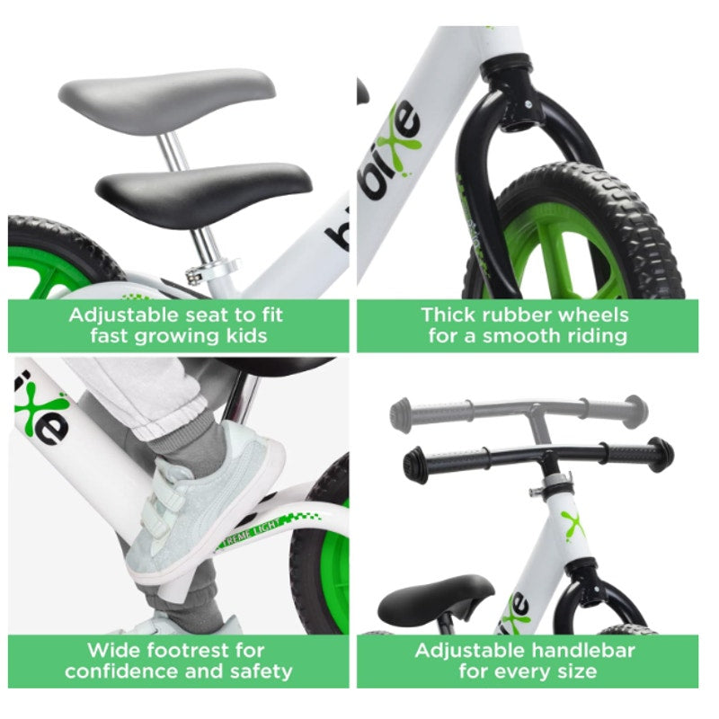 Bixe Aluminum Balance Bike for Kids Lightweight No Pedal Training Bicycle Green