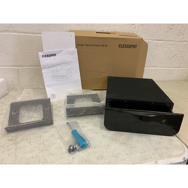 Flexispot Under Desk Drawer with Lock, Secure Desk Accessory, BLACK S01B