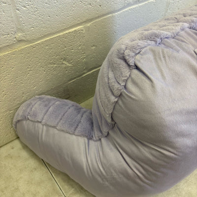 UGG Plush Backrest Pillow, 34"W x 18"H Reading Pillow Soft - Purple Fuzzy Design