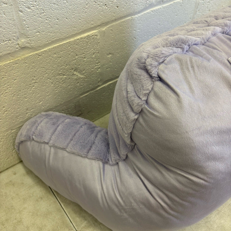 UGG Plush Backrest Pillow, 34"W x 18"H Reading Pillow Soft - Purple Fuzzy Design