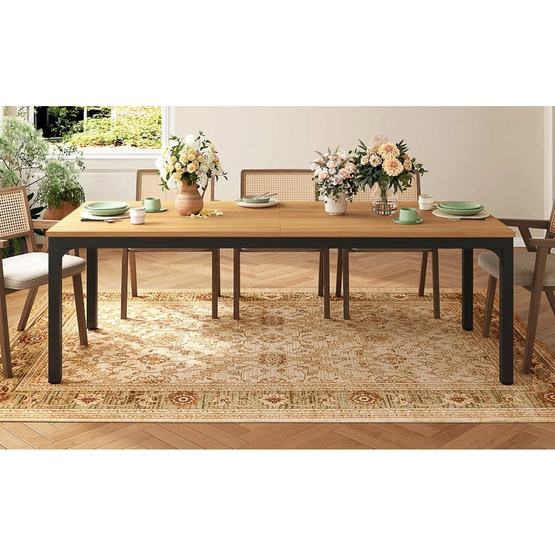 Tribesigns Rectangular Dining /Kitchen Table 78"x30"x28" 6-8 People Wood & Black