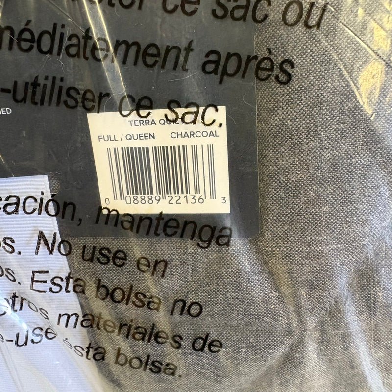 UGG Terra Quilt Full/Queen, Bedroom Bedding Soft Reversible - Charcoal Grey