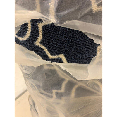 TrafficMaster Trellis Navy Blue & White 26" W x 70' L Runner Rug