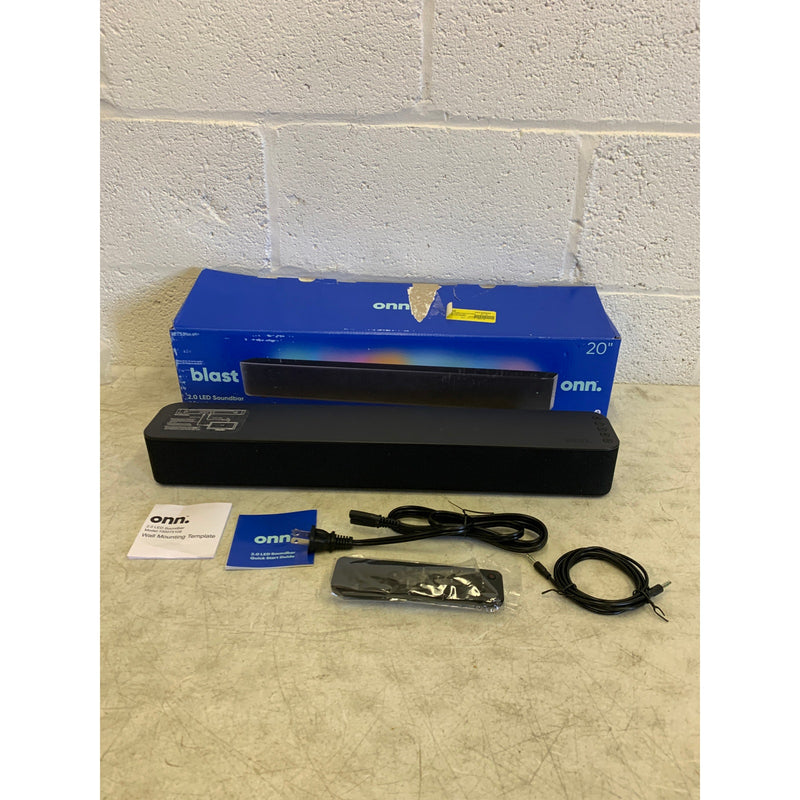 Onn. Blast 2.0 LED 20" Soundbar 2 Speakers, Multi-Color Lighting 4 Modes