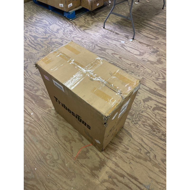 Tribesigns Wood Narrow End Table, Side Table Nightstand w 3-drawers, White