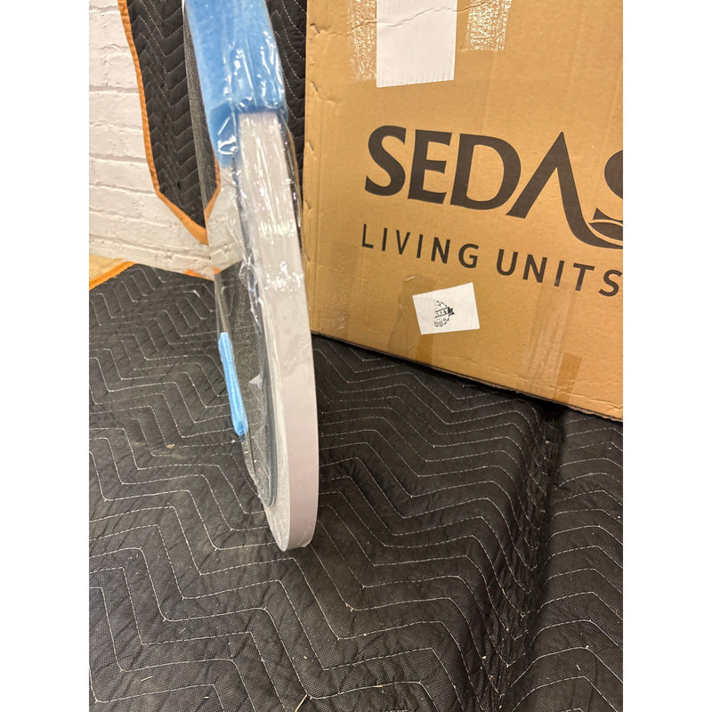 Sedas Living Units 17 " Round Mirror with 1.5" Wood Frame - Wall Mirror - White