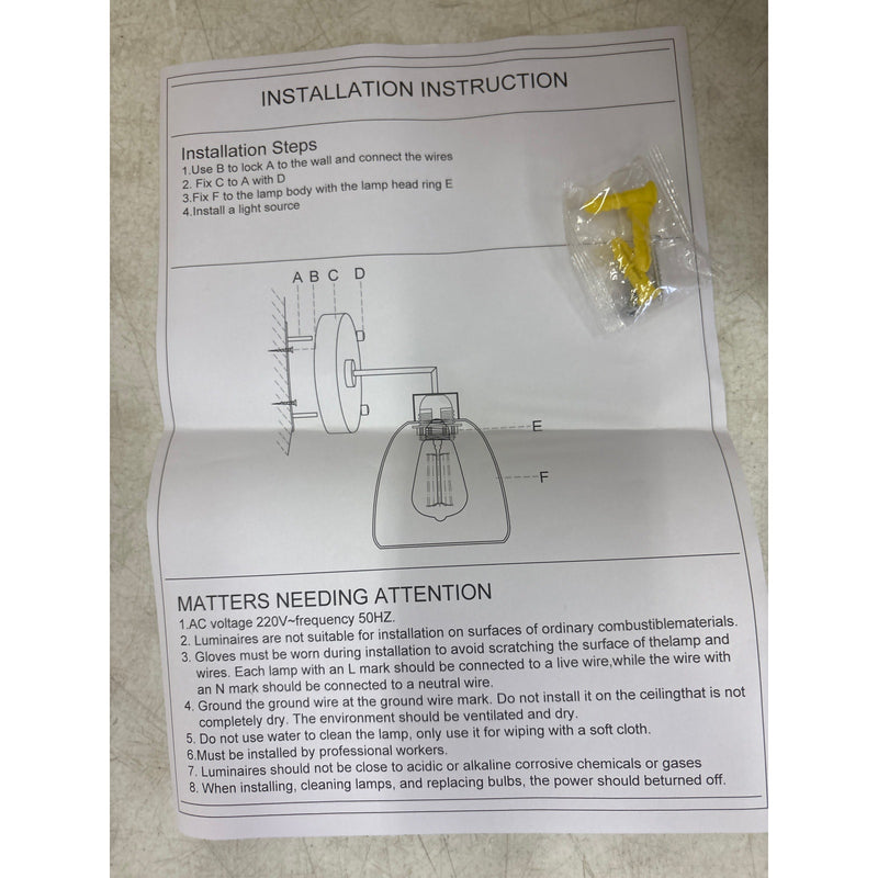 Pack-of-2 Vcozar Glass Wall Lamps, Round Base Modern Amber Wall Sconce