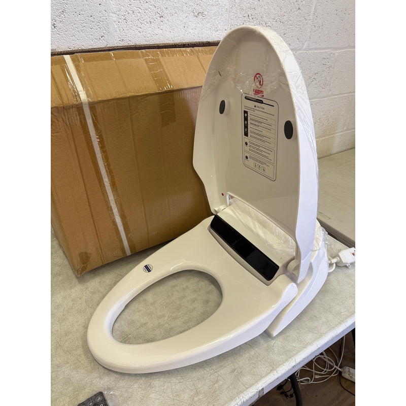 Bidet Toilet Seat, Elongated, Smart Toilet, Seat Warmer, with Remote - White